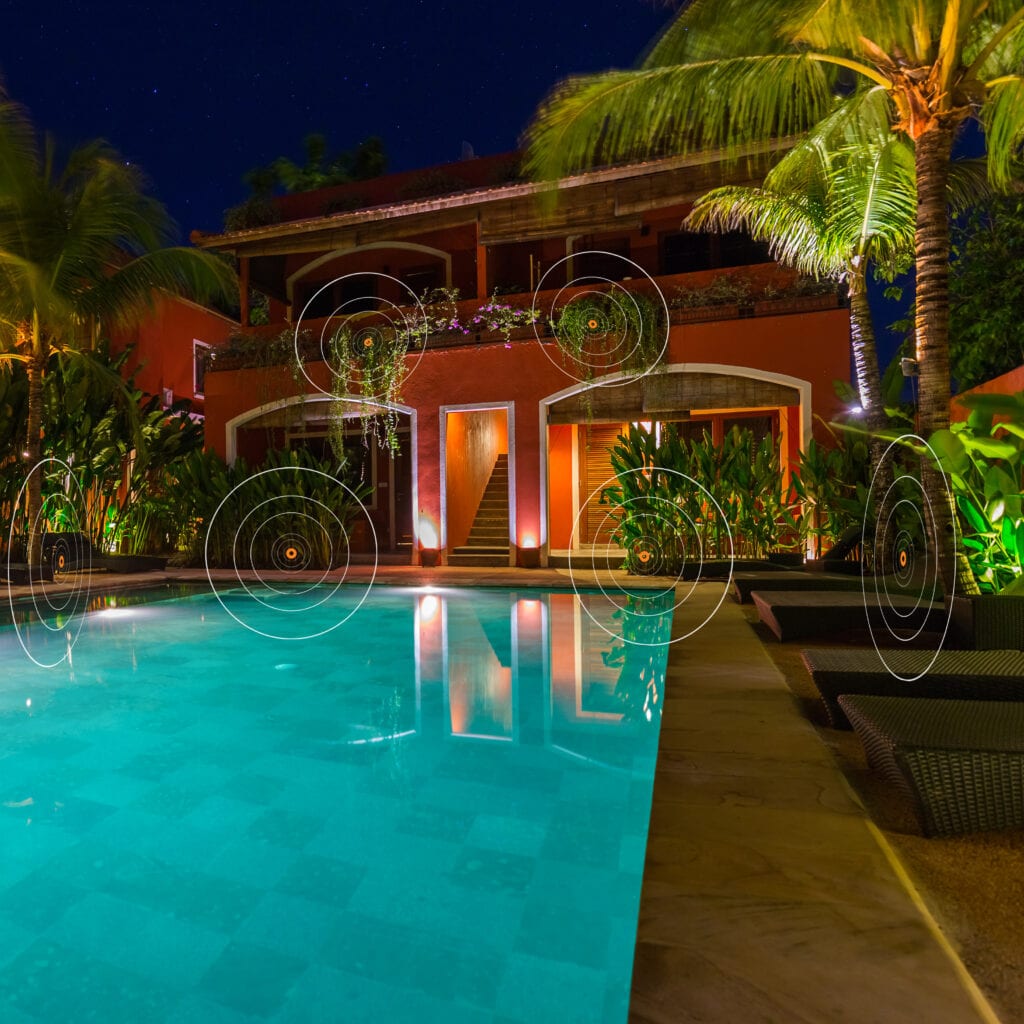 Outdoor Audio Pool Area